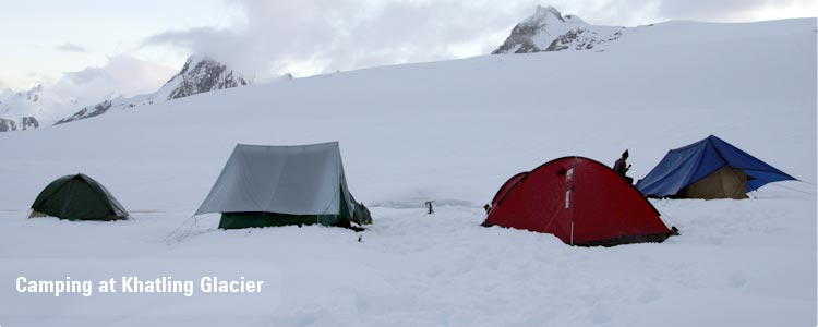 Camping in khatling glacier